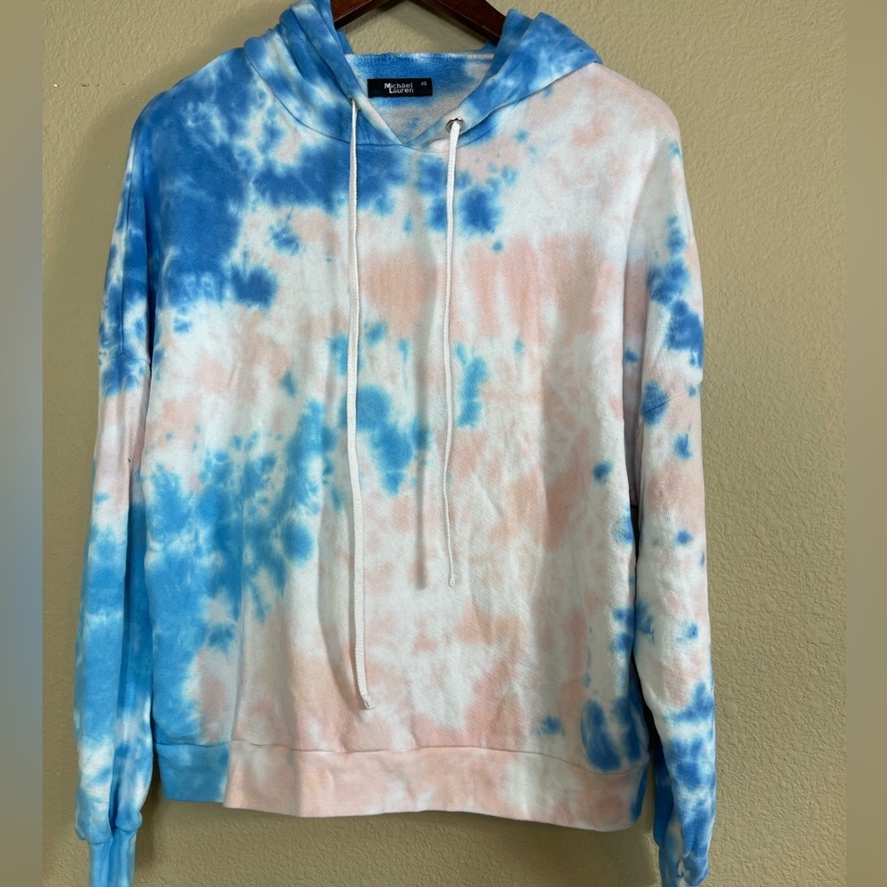 NWT Michael Lauren tie dyed hoodie size oversized XS - Picture 1 of 6